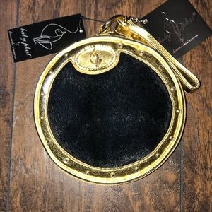 BabyPhat faux Fur and Gold Zippered Bag.